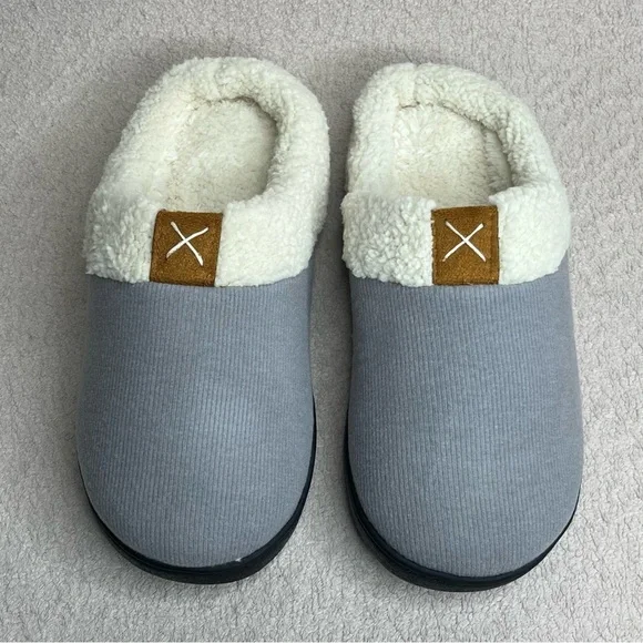 Cozy Winter Indoor/Outdoor Slippers-Gray-Womens 5.5 & 7.5-Loungewear-Comfort-NEW - Picture 5 of 9